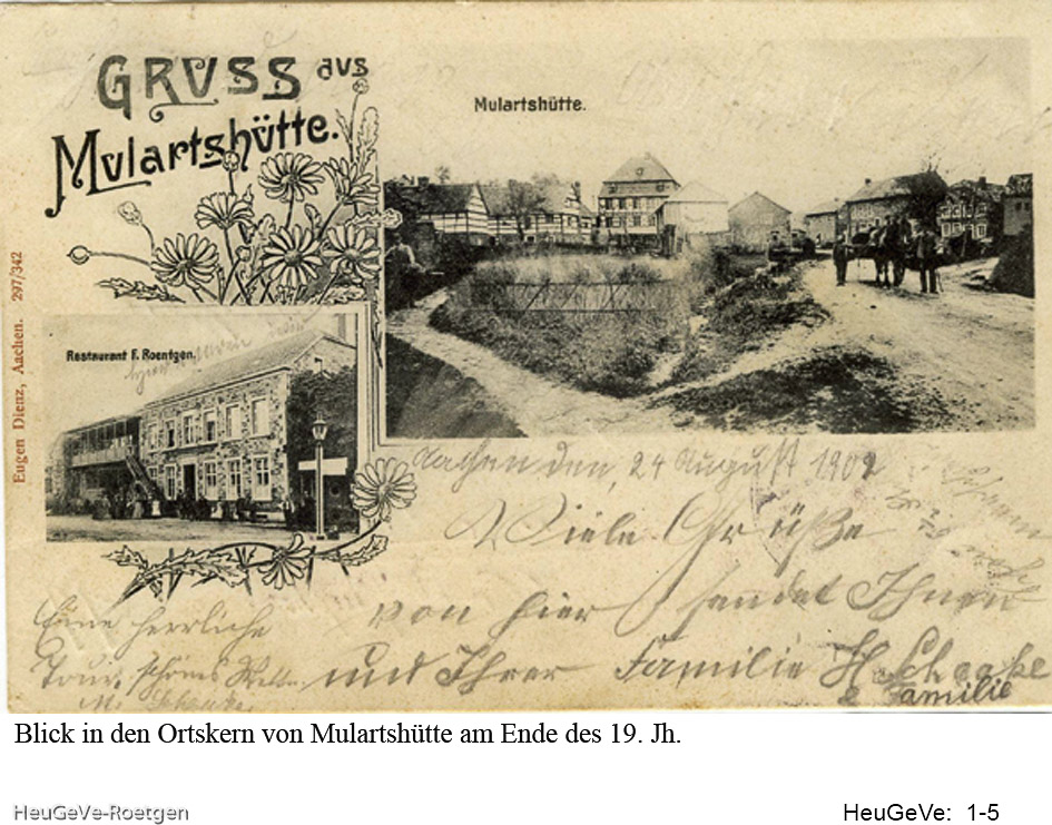Mulartshütte, Poststempel 25.8.1902