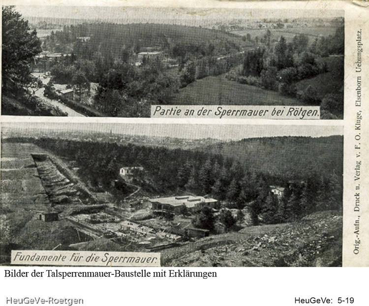 Fundamente für die Sperrmauer, 1909