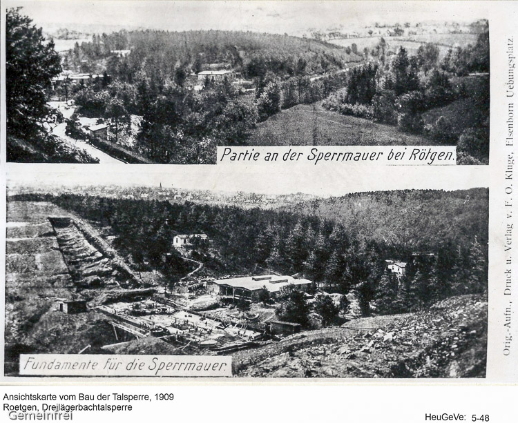 Bau der Sperrmauer, 1909